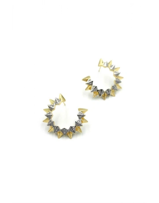 Taşlı Küpe - Altın