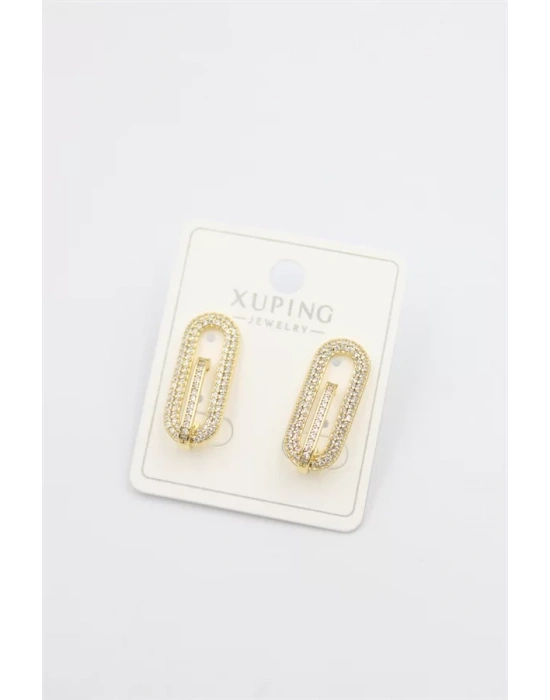 Taşlı Küpe - Altın