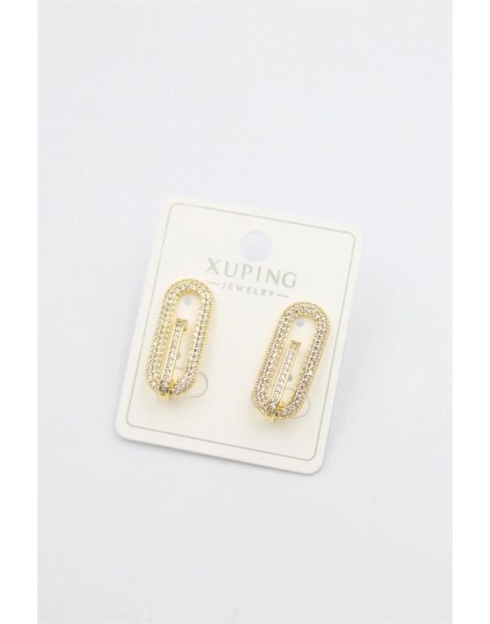 Taşlı Küpe - Altın