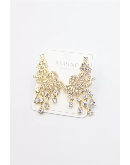 Taşlı Küpe - Altın