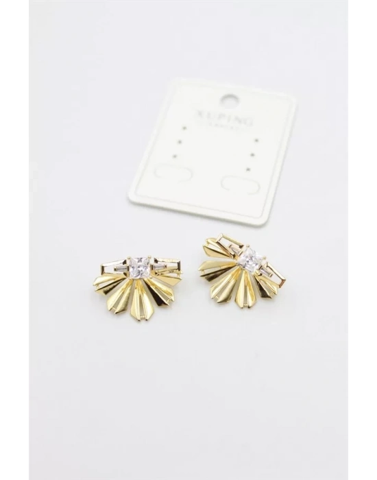 Taşlı Küpe - Altın