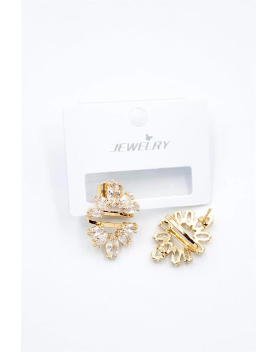 Taşlı Küpe - Altın