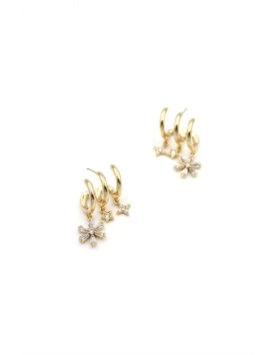 Taşlı Küpe - Altın