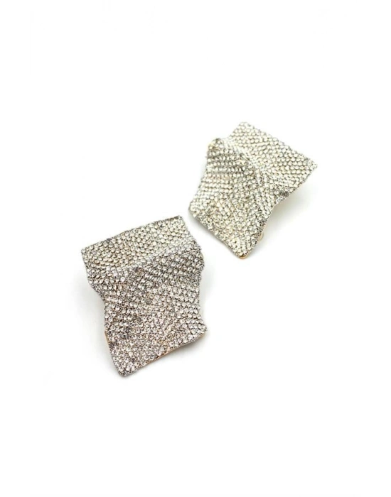 Taşlı Küpe - Beyaz