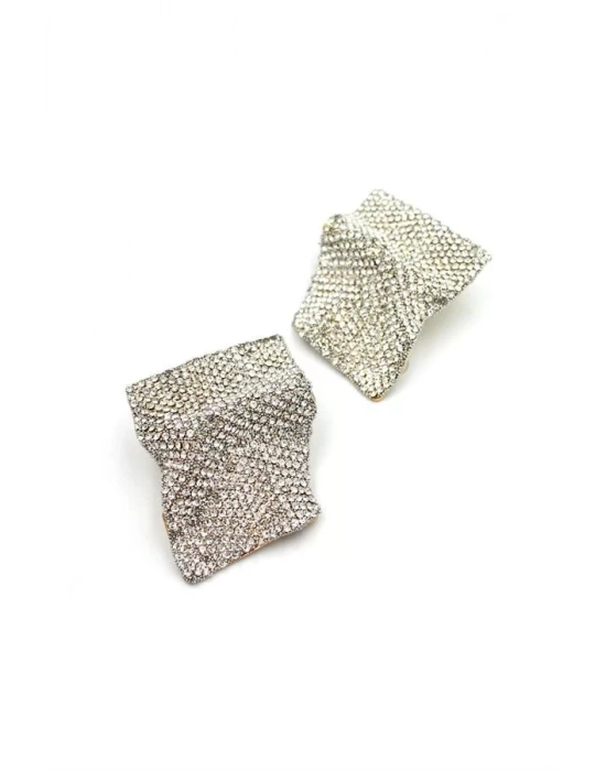 Taşlı Küpe - Beyaz