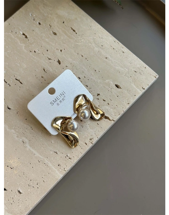 Taşlı Küpe - Beyaz