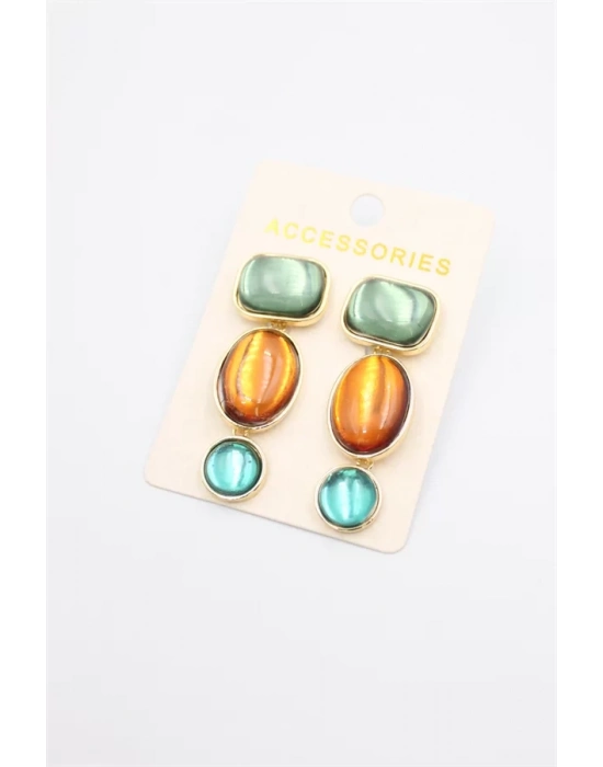 Taşlı Küpe - ÇOK RENKLİ