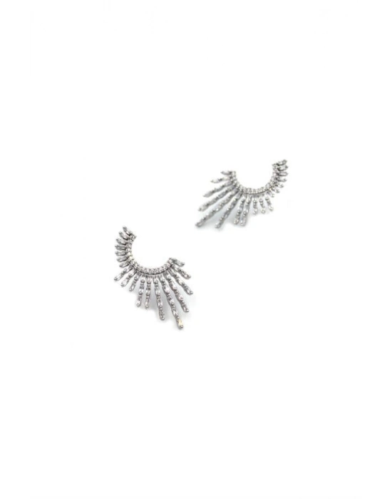 Taşlı Küpe - Gümüş