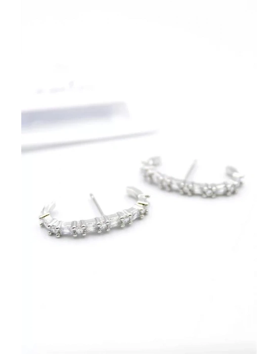 Taşlı Küpe - Gümüş