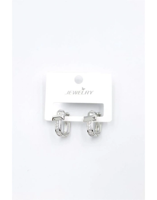 Taşlı Küpe - Gümüş