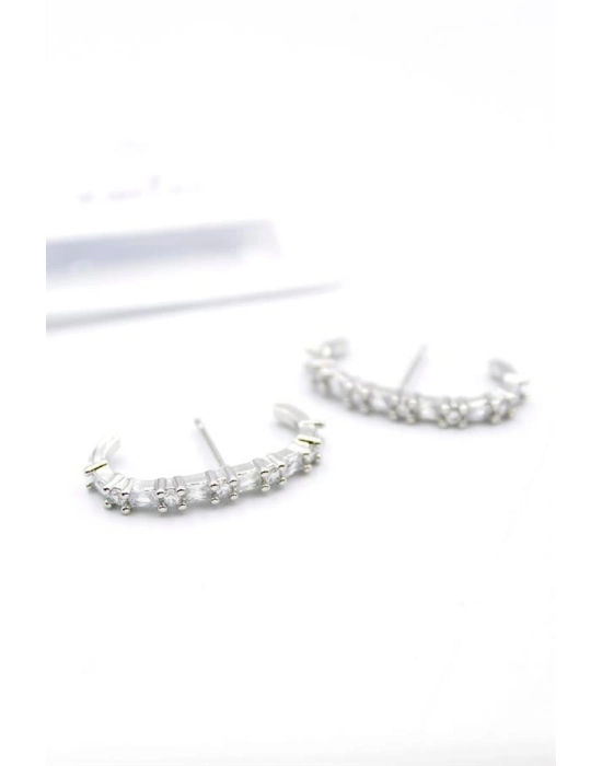 Taşlı Küpe - Gümüş