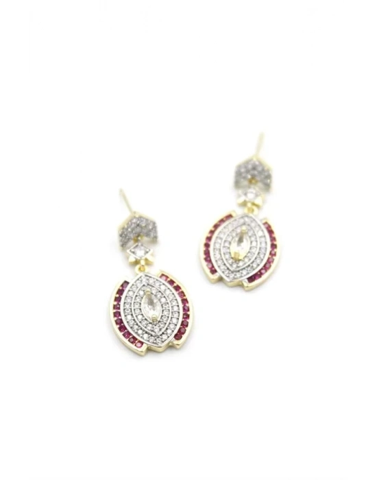 Taşlı Küpe - Pembe