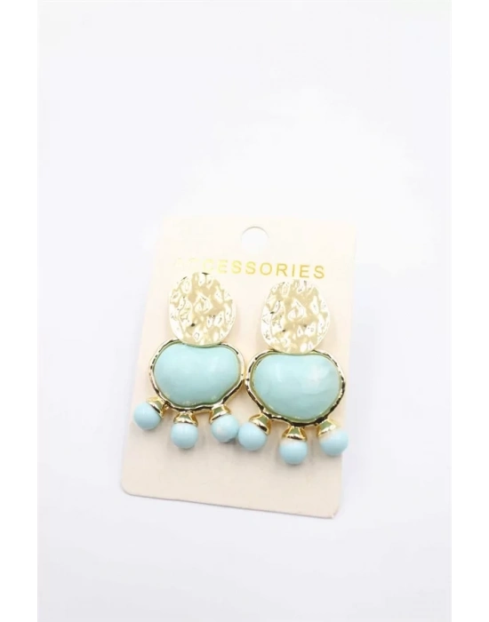 Taşlı Küpe - Turkuaz