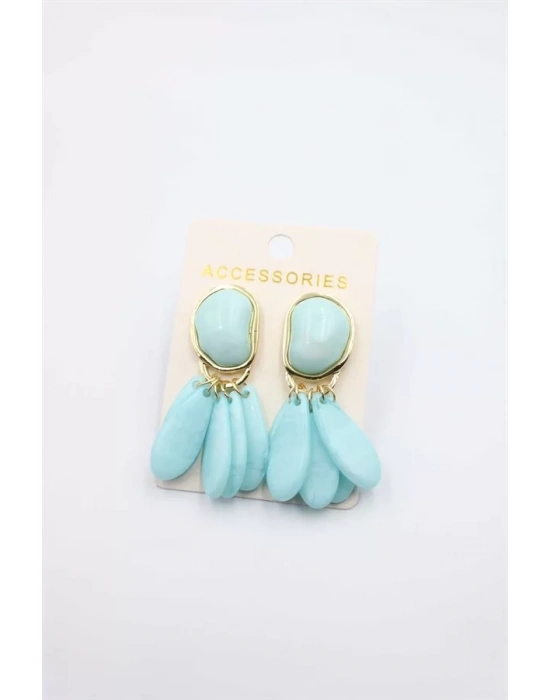 Taşlı Küpe - Turkuaz