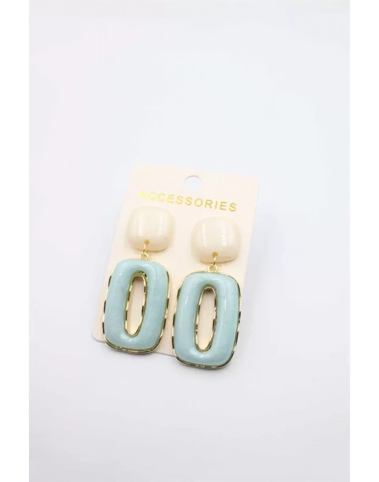 Taşlı Küpe - Turkuaz