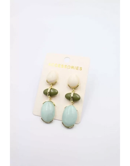 Taşlı Küpe - Yeşil