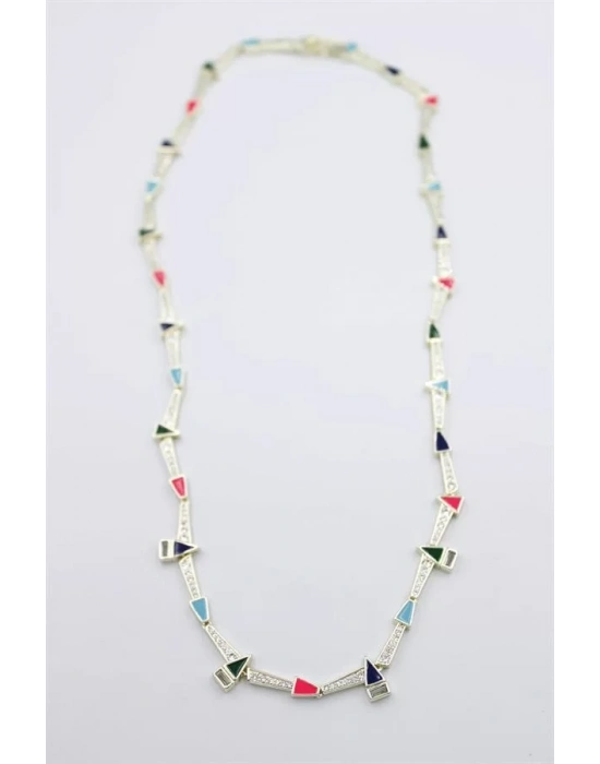 Taşlı Marka Kolye - Altın