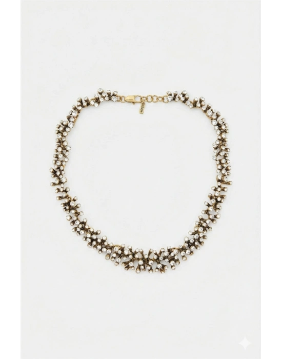 Taşlı Mercan Kolye - Altın