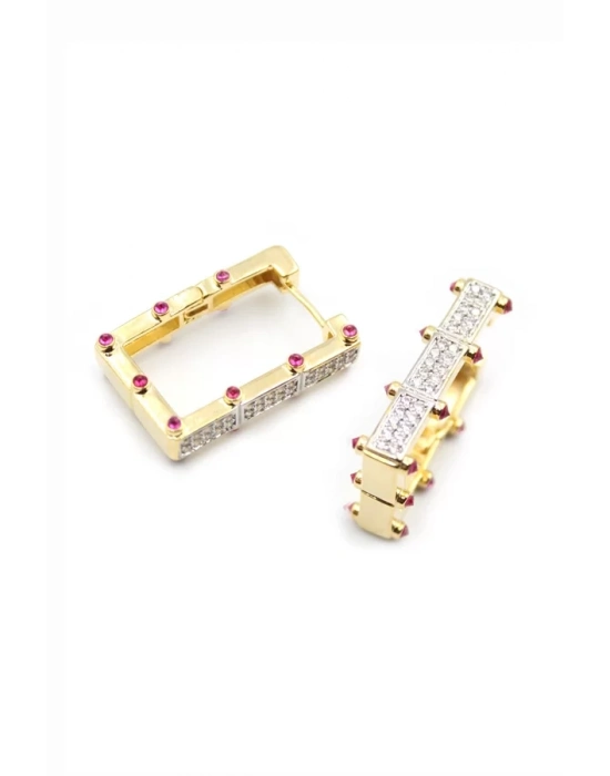 Taşlı Serenay Küpe - Altın