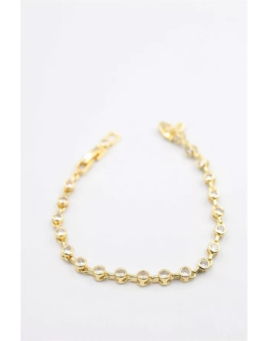 Taşlı Vip Bileklik - Altın