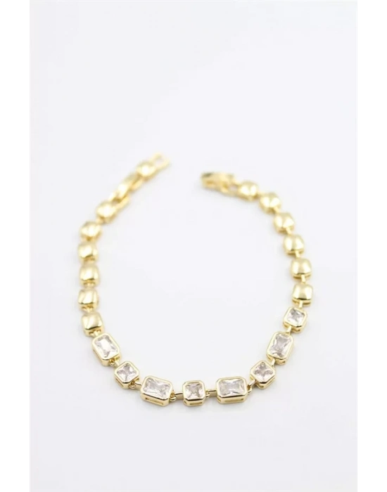 Taşlı Vip Bileklik - Altın