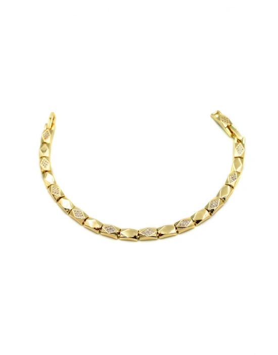 Taşlı VİP Bileklik - Altın