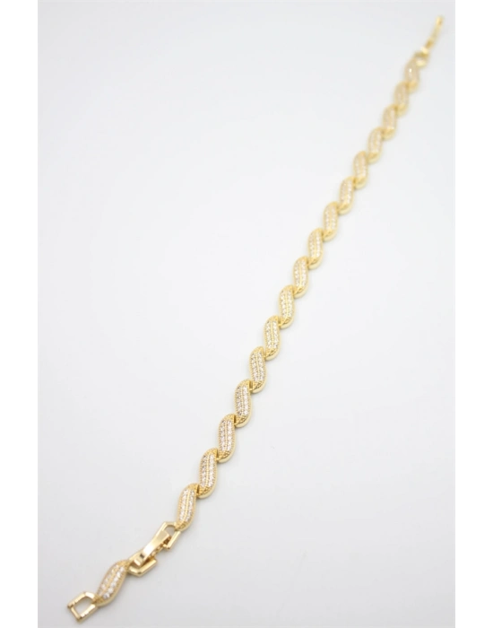 Taşlı Vip Bileklik - Altın