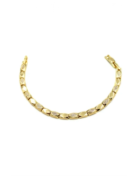 Taşlı VİP Bileklik - Altın