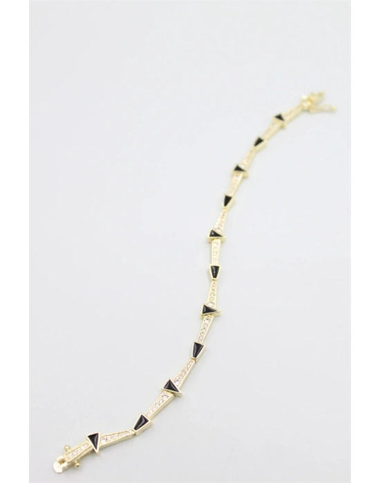 Taşlı Vip Bileklik - Altın