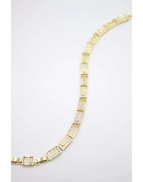 Taşlı Vip Bileklik - Altın