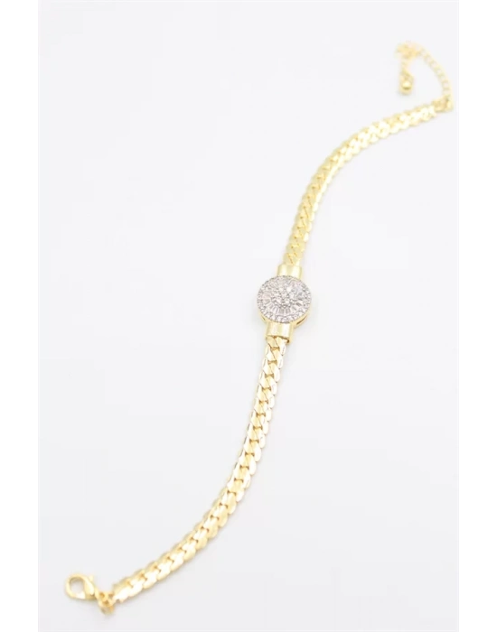 Taşlı Vip Bileklik - Altın