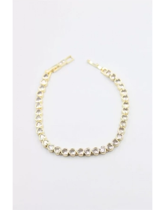 Taşlı Vip Bileklik - Altın