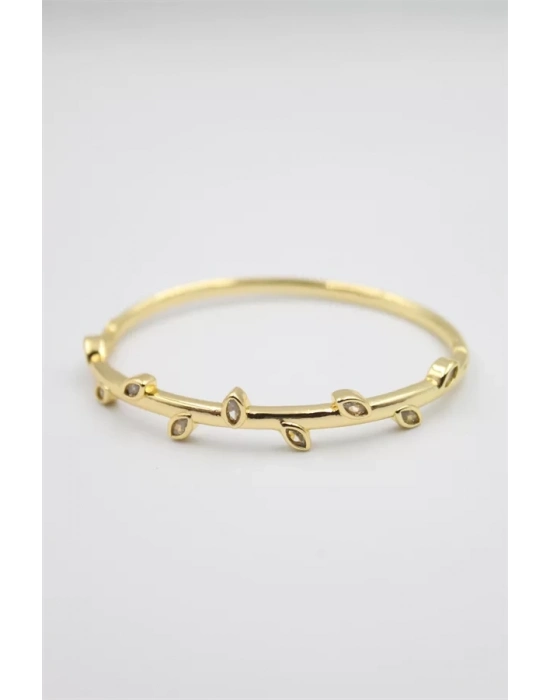 Taşlı Vip Bilezik - Altın