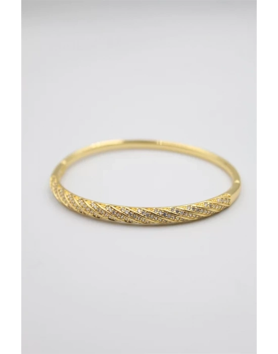 Taşlı Vip Bilezik - Altın