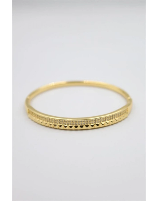 Taşlı Vip Bilezik - Altın
