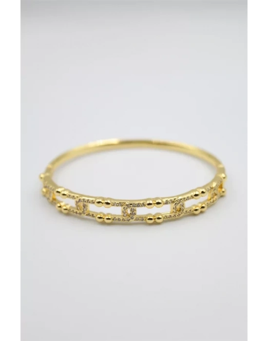 Taşlı Vip Bilezik - Altın