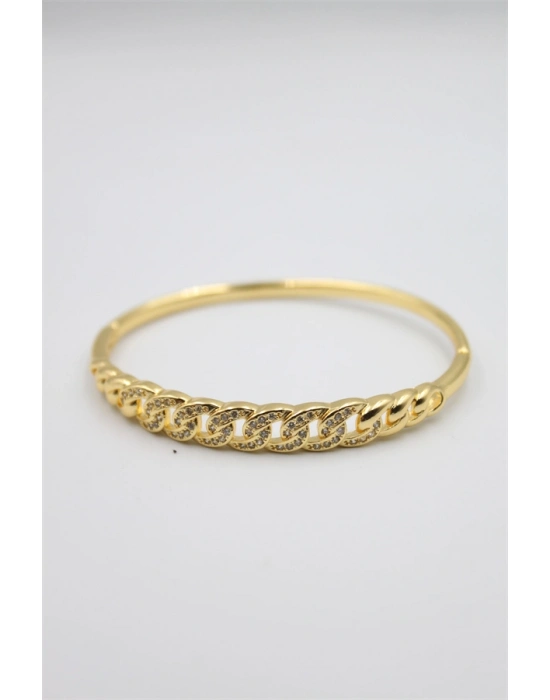 Taşlı Vip Bilezik - Altın