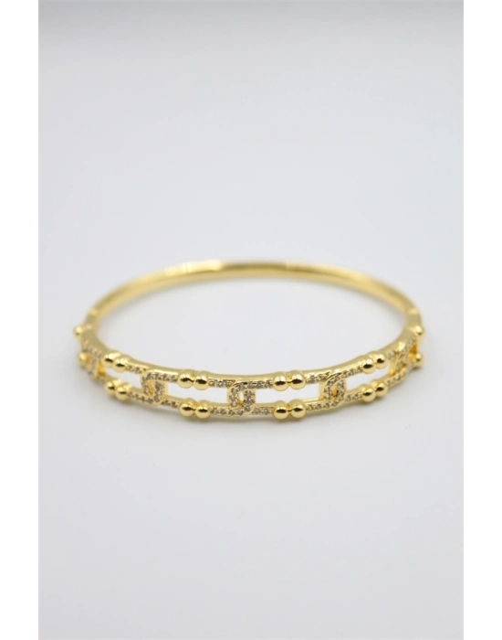 Taşlı Vip Bilezik - Altın