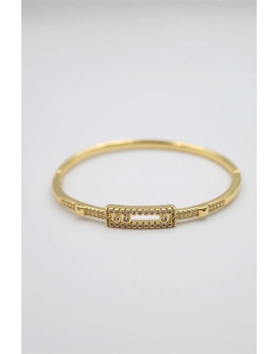 Taşlı Vip Bilezik - Altın