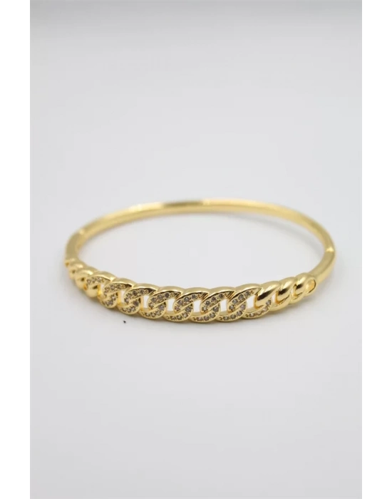 Taşlı Vip Bilezik - Altın