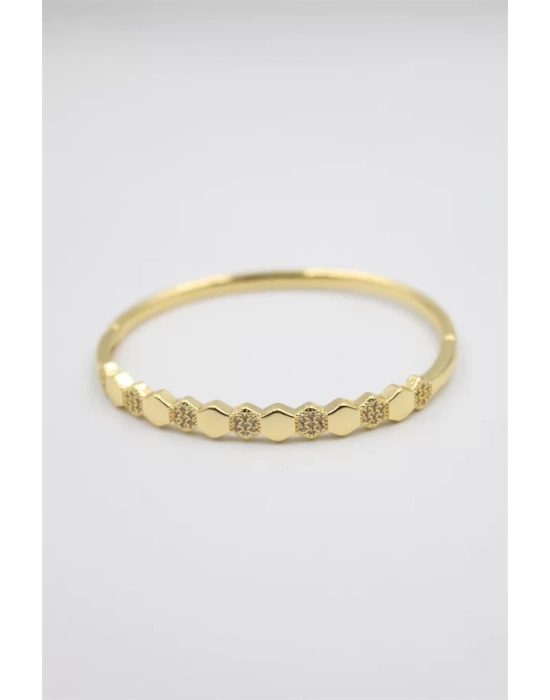 Taşlı Vip Bilezik - Altın