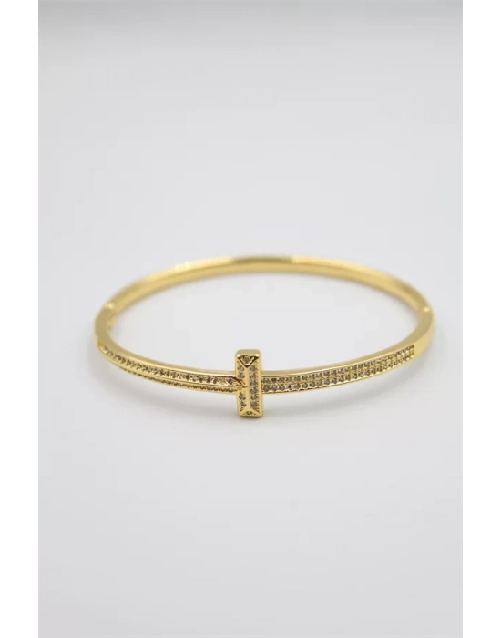 Taşlı Vip Bilezik - Altın