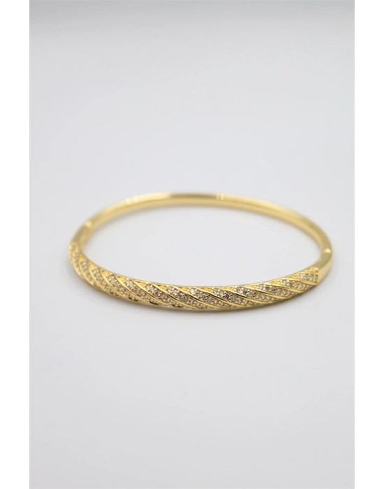 Taşlı Vip Bilezik - Altın