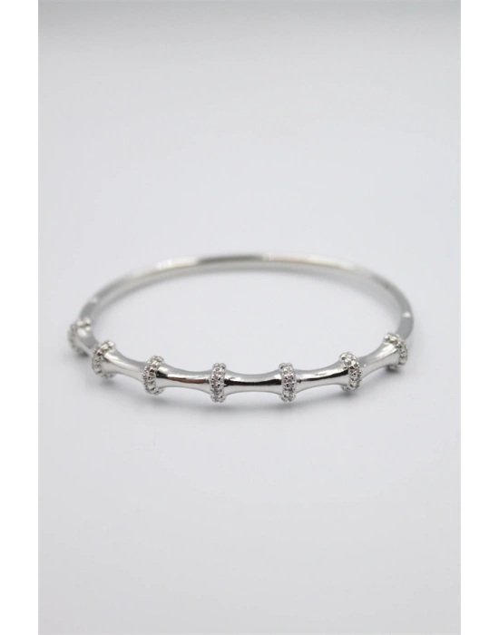 Taşlı Vip Bilezik - Gümüş