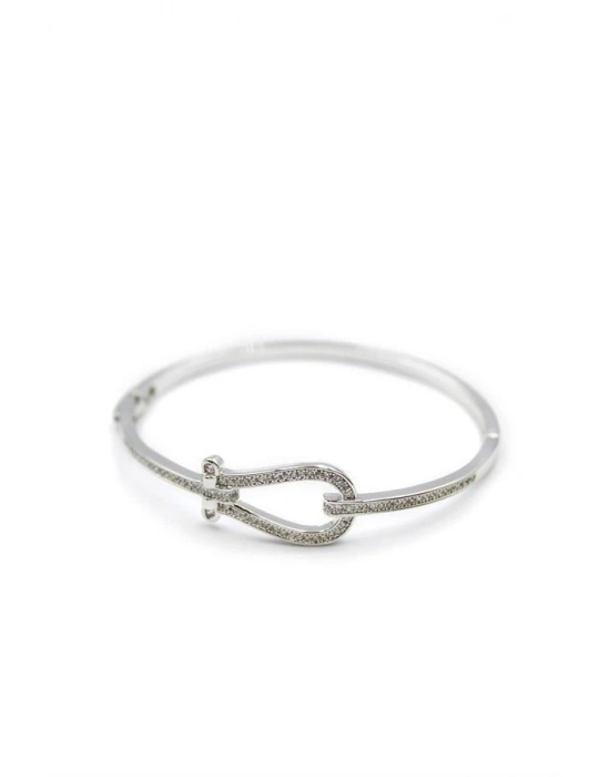 Taşlı Vip Bilezik - Gümüş