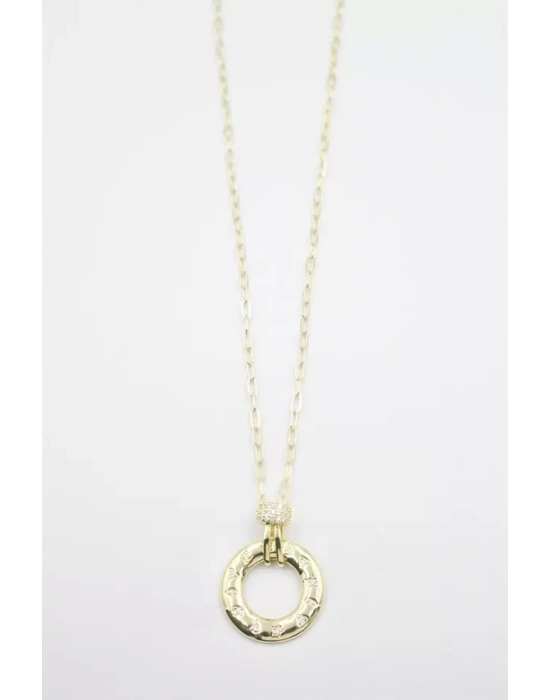 Taşlı Vip Kolye - Altın