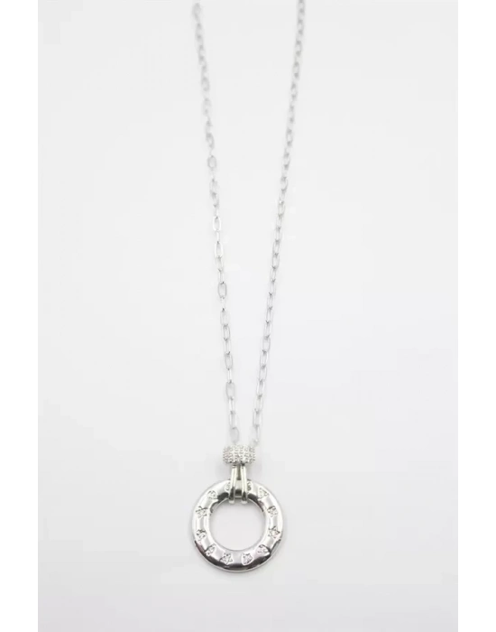 Taşlı Vip Kolye - Gümüş