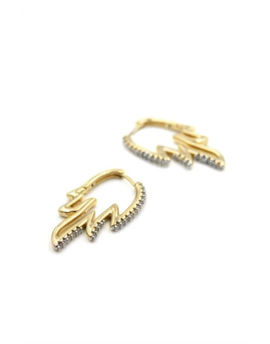 Taşlı Vip Küpe - Altın