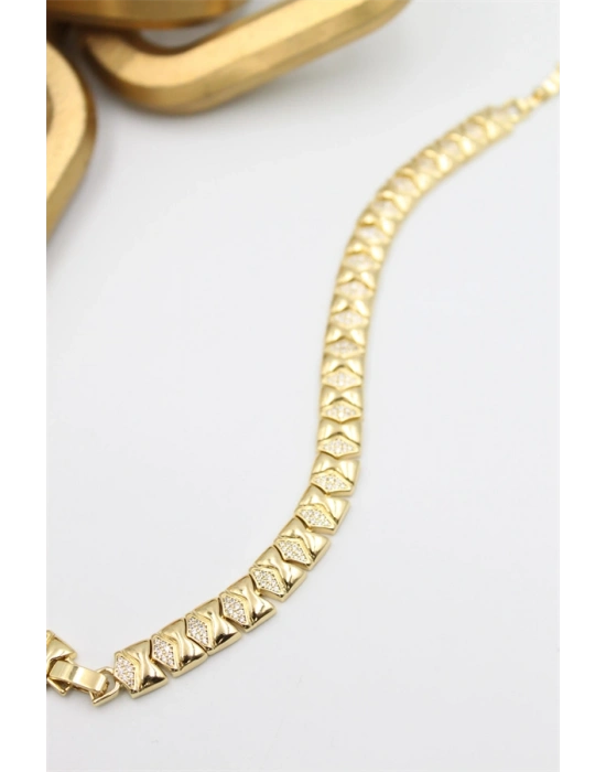 Taşlı Xuping Bileklik - Altın