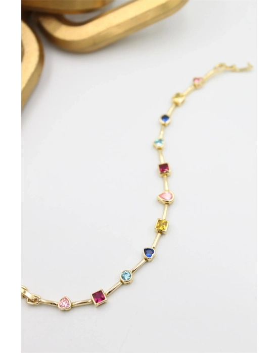 Taşlı Xuping Bileklik - Altın